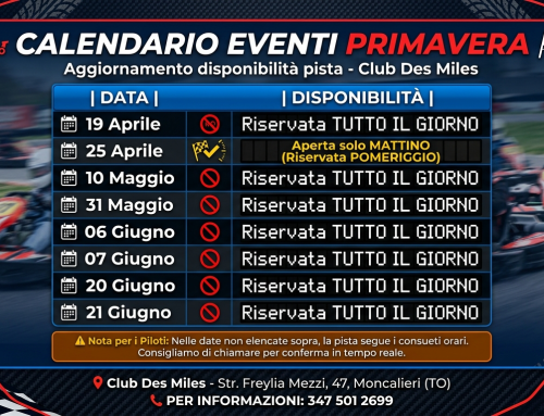 Calendario eventi primavera 2026